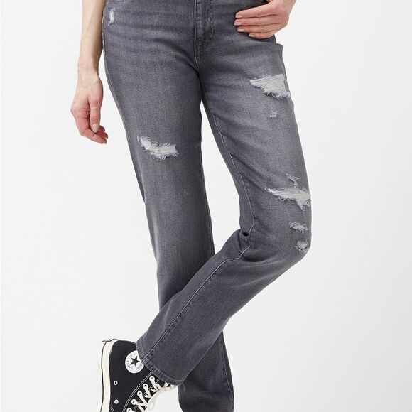 Nwt BUFFALO High Rise Straight Jayden Grey Jeans sz 27x32 - Picture 7 of 9